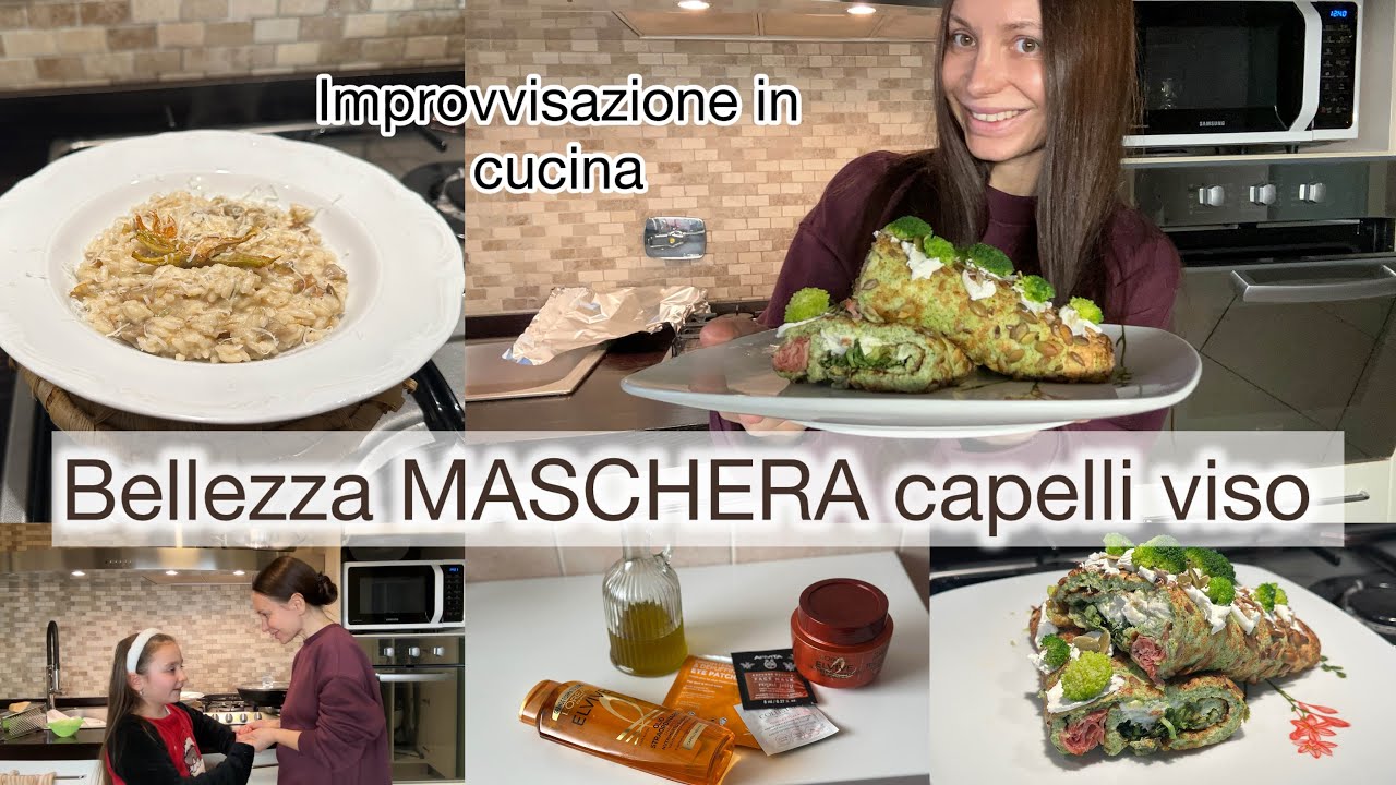 Improvvisazione in cucina | Cena: Risotto dí carciofi | Maschera per capelli e viso 🎄