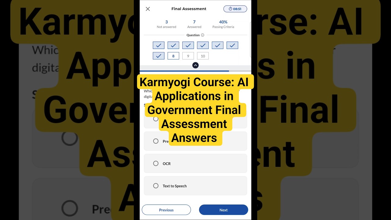 Karmyogi Course: AI Applications in Government Final Assessment Answers