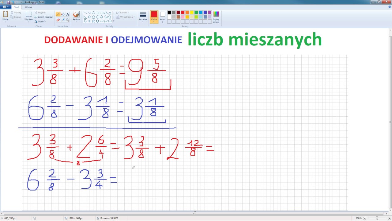 Jak dodawać i odejmować liczby mieszane - przykłady | ForumWiedzy