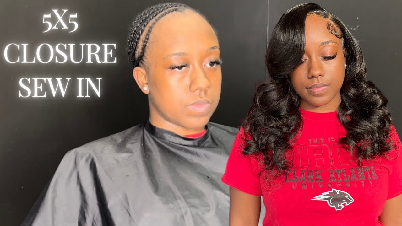 CLOSURE SEW IN |  5x5 HD CLOSURE INSTALL. BEGINNER FRIENDLY HAIR TUTORIAL ❤️