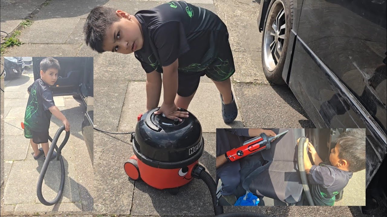 GB cleans mummy new car #gbhenry #hoover #vacuum #vacuumcleaner #gb #cleaning #cleanwithme #hetty