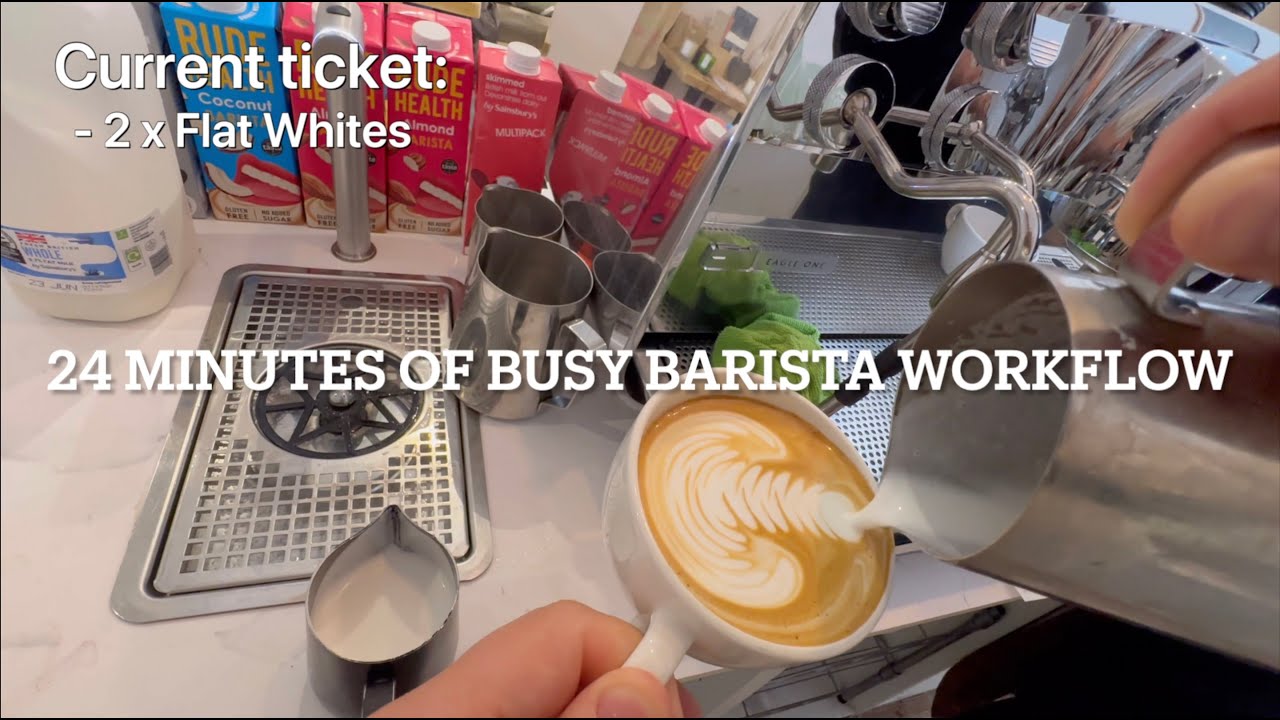 POV- Relaxing barista workflow at a cute cafe