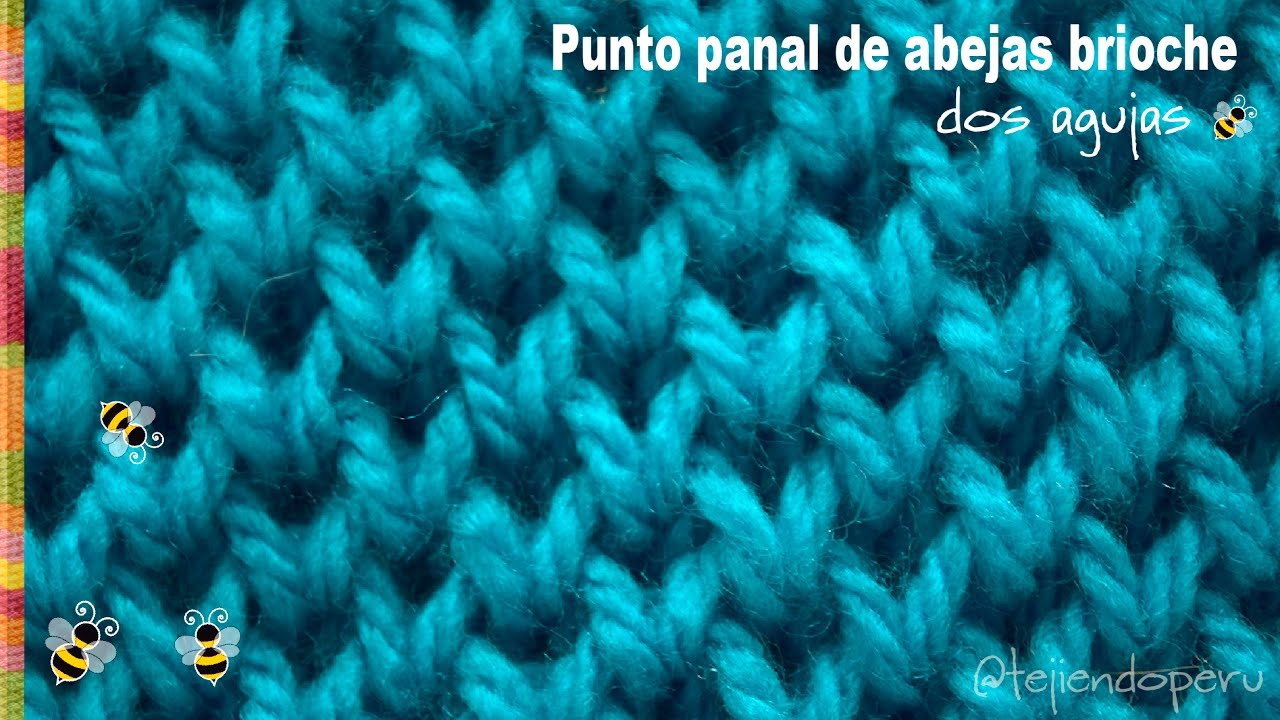 Punto panal de abejas brioche tejido en dos agujas - Tejiendo Perú!