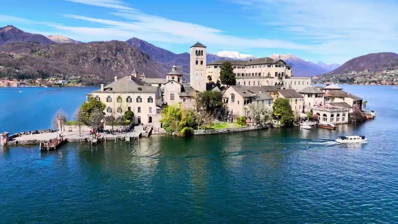 Orta San Giulio dal Cielo 🌿✨   Riprese 4K HDR HLG con DJI Mini4 Pro - Cinematic Video