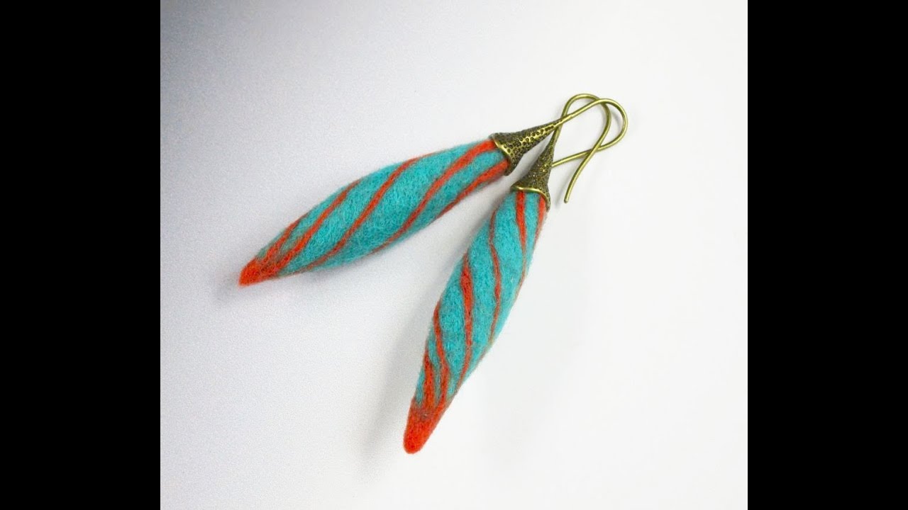 Wet Felted Earrings in Ball Cap Findings  A Free Basic Class with Harlan