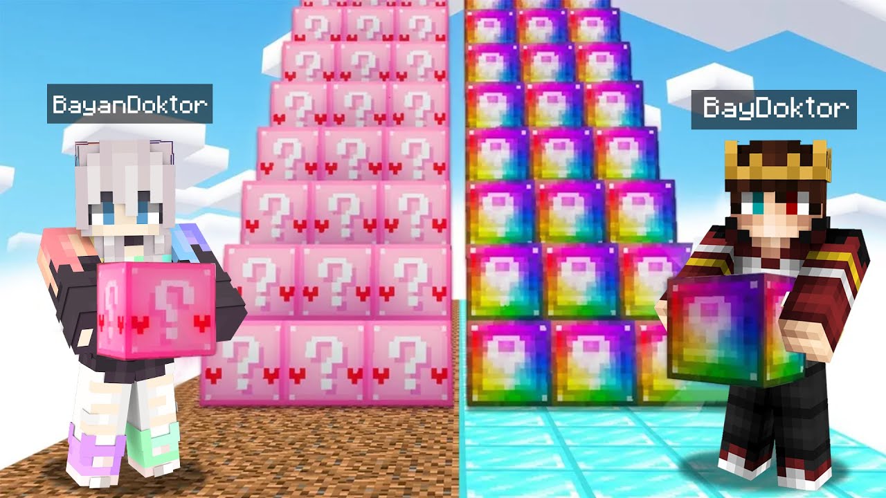 Minecraft AMA Toprak Şans Bloğu vs Gökkuşağı Şans Bloğu
