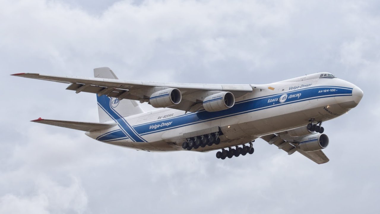 An124-100 [Sound HD] Антонов Windy days Torrejón Volga-Dnepr Волга-Днепр Landing & Take Off
