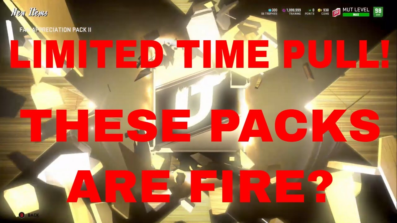\WE FINALLY GOT A LIMITED TIME PULL! FAN APPRECIATION PACK OPENING! MADDEN 20 ULTIMATE TEAM!