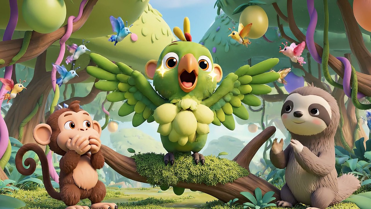 El Loro Tonto Dice Graznido Graznido | Canciones Infantiles y Rimas de Animales