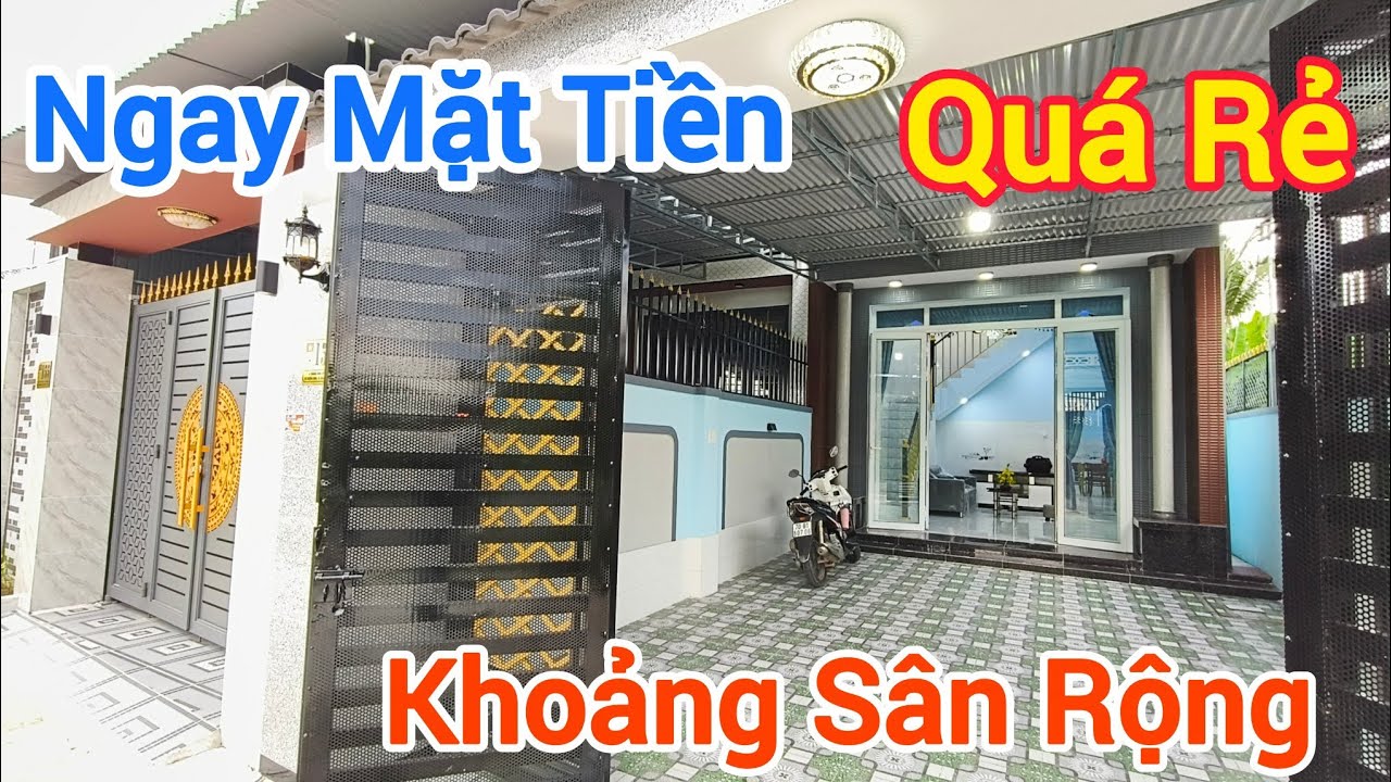 B&aacute;n nh&agrave; 1 trệt 1 lầu gi&aacute; rẻ 3PN 2VS c&oacute; s&acirc;n trước sau đều rộng r&atilde;i ngay vị tr&iacute; mặt tiền đường lớn đẹp