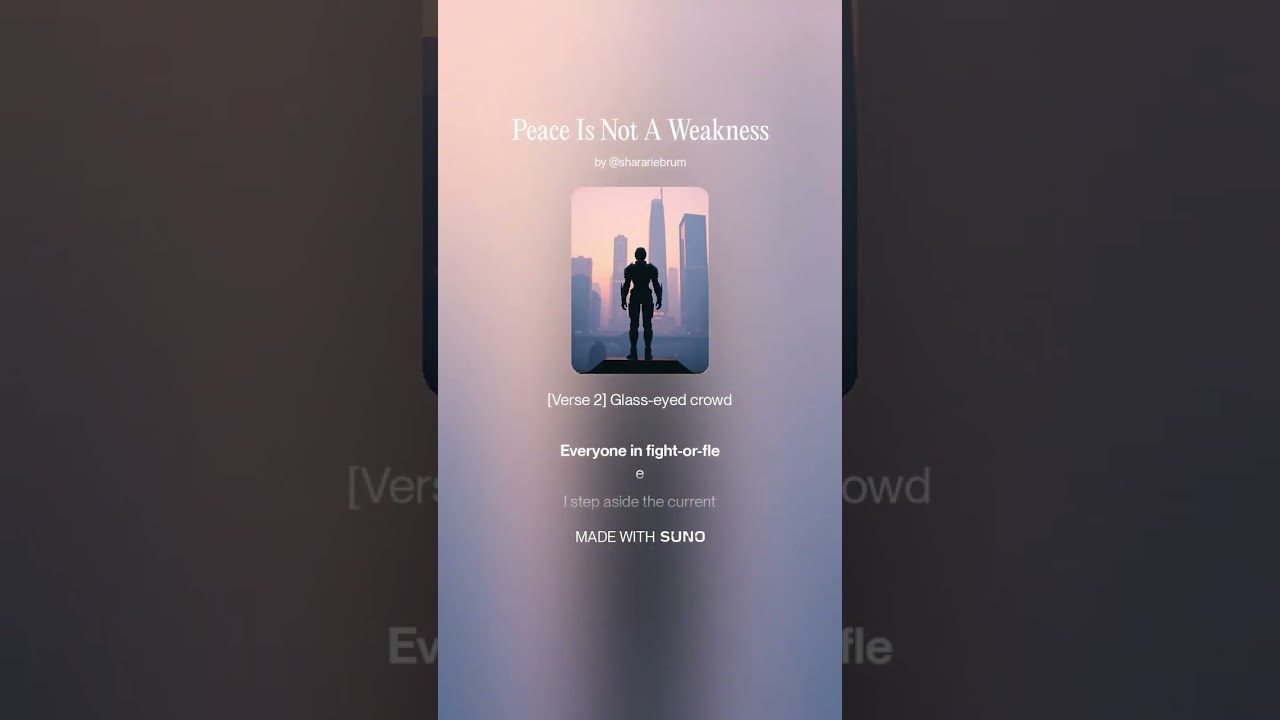 Peace Is Not A Weakness