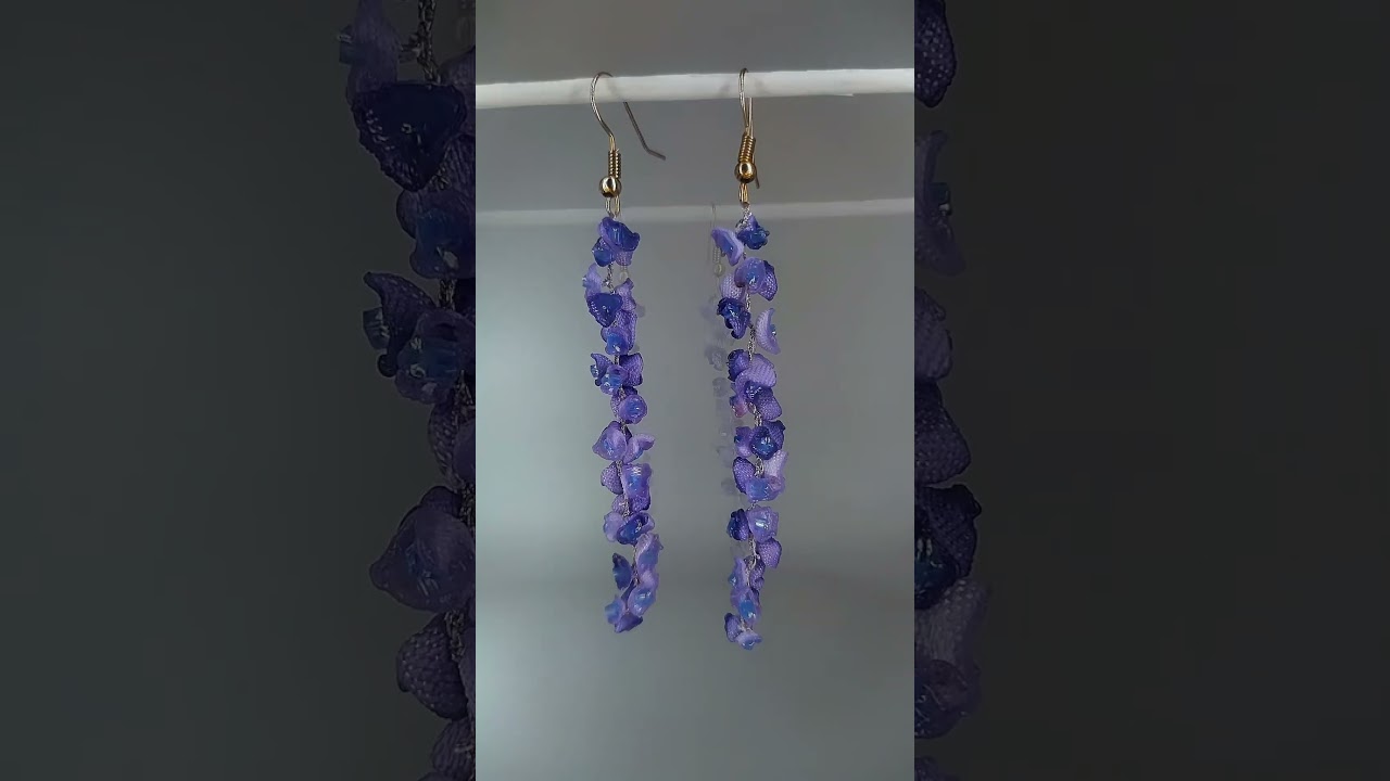Lavender flowers long dangle earrings 💜 #earrings #handmade #jewelry #accessories