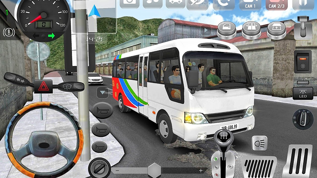 New Hyundai County Traffic Signal Bus Driving! Minibus Simulator Vietnam - Bus Game Android Gameplay