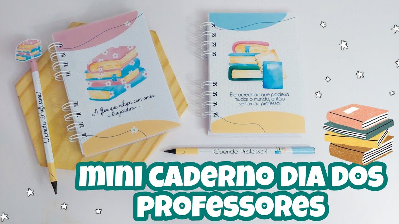 PASSO A PASSO MINI CADERNO PLASTIFICADO PARA O DIA DOS PROFESSORES