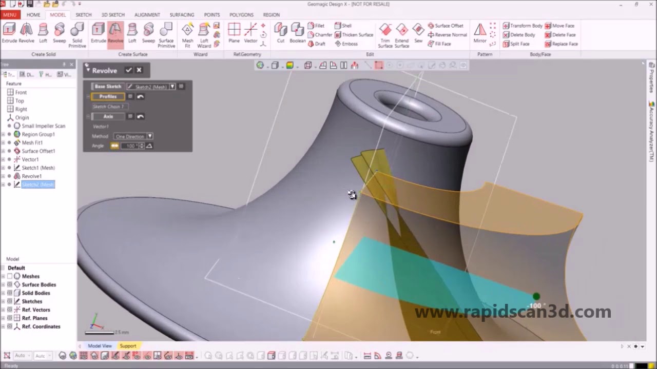 Reverse Engineering an Impeller with Geomagic Design X