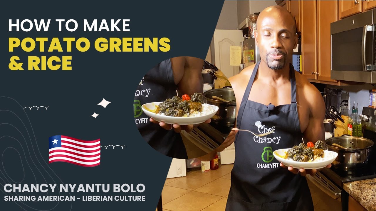 HOW TO COOK LIBERIAN POTATO GREENS & RICE | FOOD FROM MONROVIA LIBERIA 2021