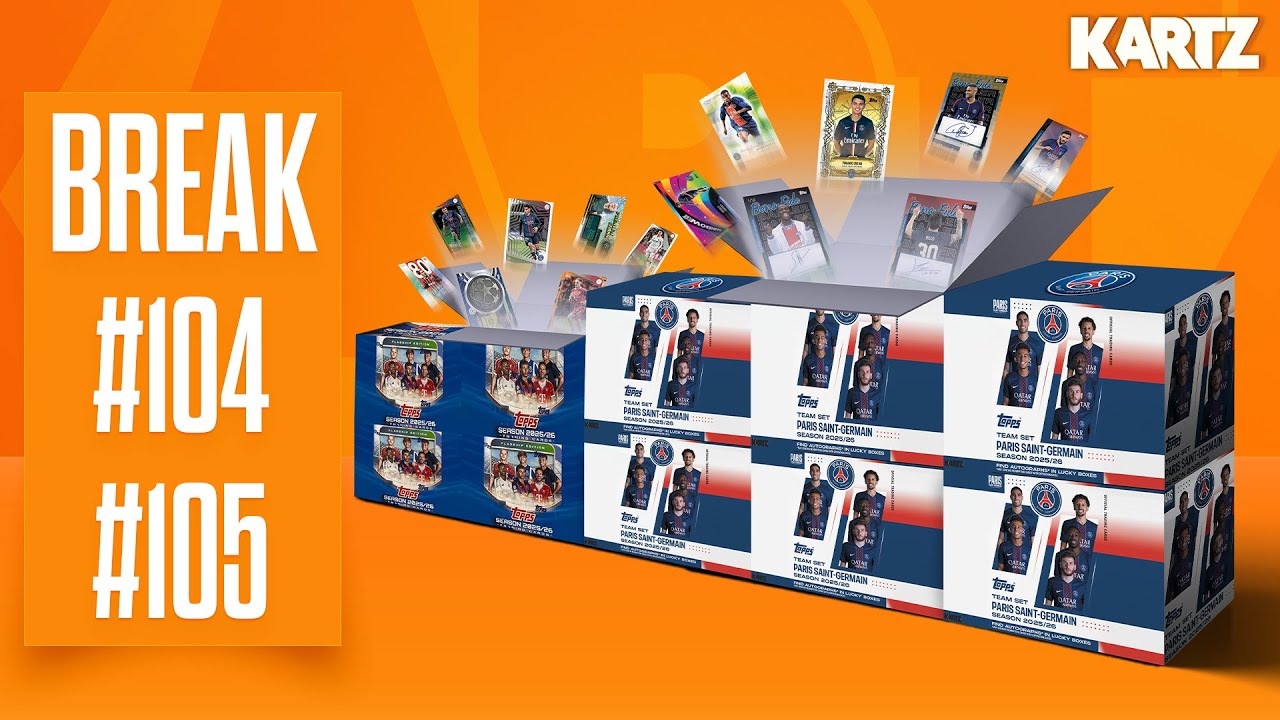 BREAK #104 #105 | Topps PSG Team Set 25/26 case (20x Box) | Topps UCC 25/26 Hobby Box x6