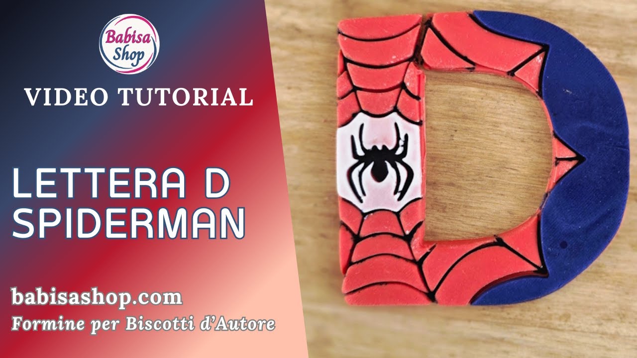 Biscotto con la lettera D effetto siderman