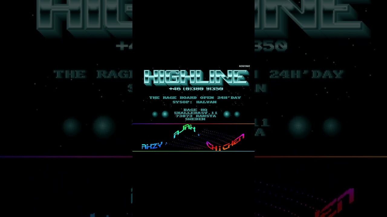 Amiga Intro High Line BBS by Rage (1991) | #amiga #cracktro #demoscene #retrogaming