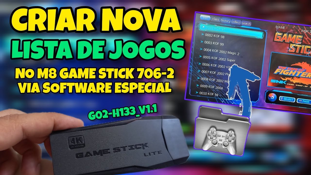 COMO ADICIONAR E CRIAR NOVA LISTA DE JOGOS NO M8 GAME STICK 706-2 (G02-H133 V1.1)? VEJA COMO!
