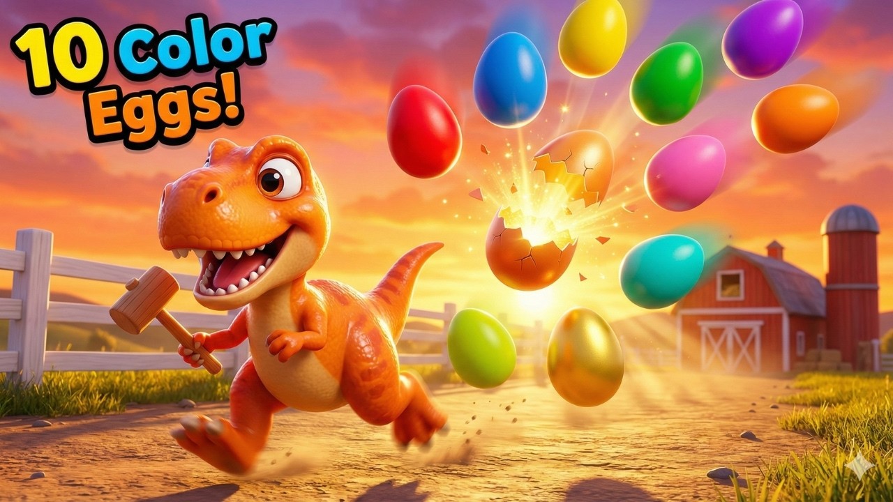 Dinosaur Egg Cracking Color Song 🎶🌈 10 Colors for Kids to Learn | Dino Melody Kids