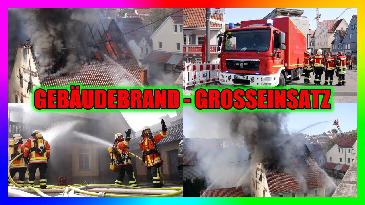 +++ GEBÄUDEBRAND - FLAMMEN AUS DACHSTUHL +++ Großeinsatz der Feuerwehr 🚒 in Backnang - [E]