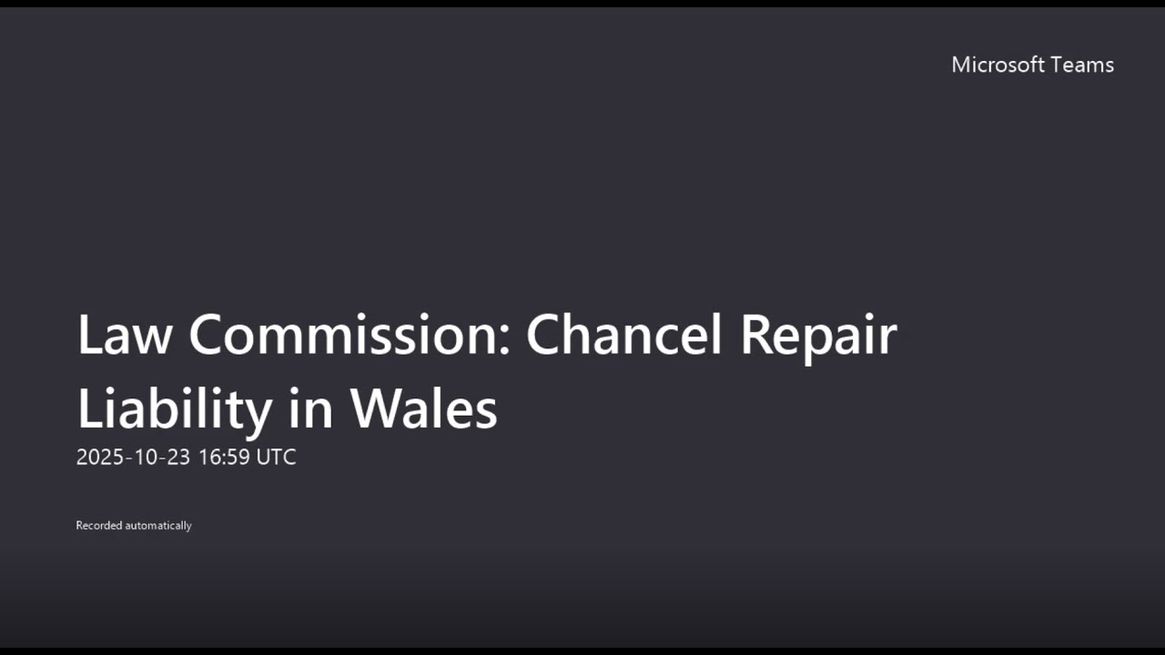 Chancel repair liability and registration in Wales - consultation event
