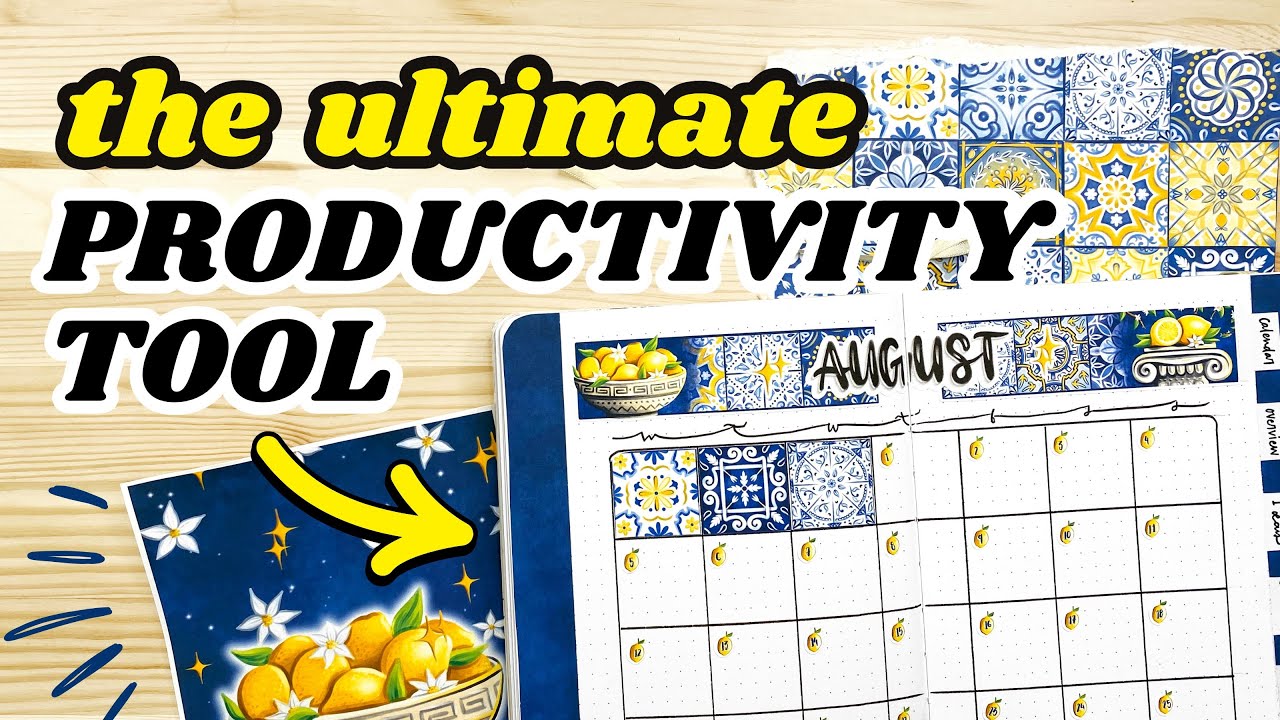 PLAN WITH ME 🍋 || Lemon-Themed August 2024 Bullet Journal Setup