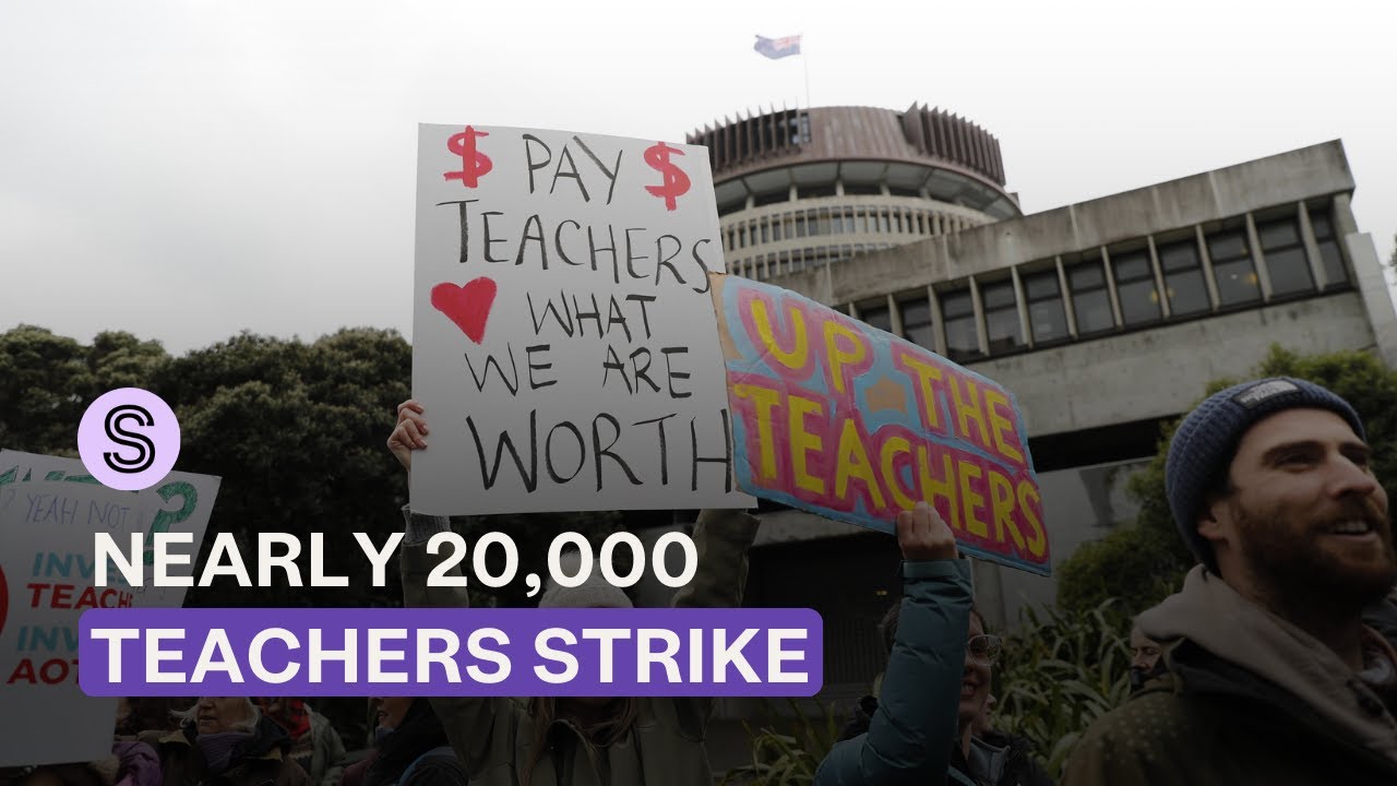 Nearly 20,000 teachers walk off the job - but will their right to strike be targeted? | Stuff.co.nz