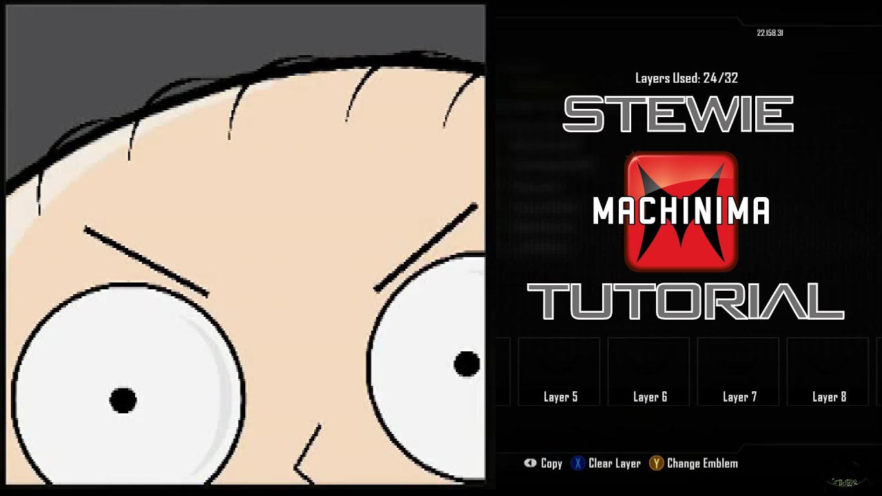 Call of Duty Black Ops 2 Emblem Editor Tutorials - Black Ops 2 - Amazing Stewie Griffin Emblem Tutorial (Family Guy) Playercard