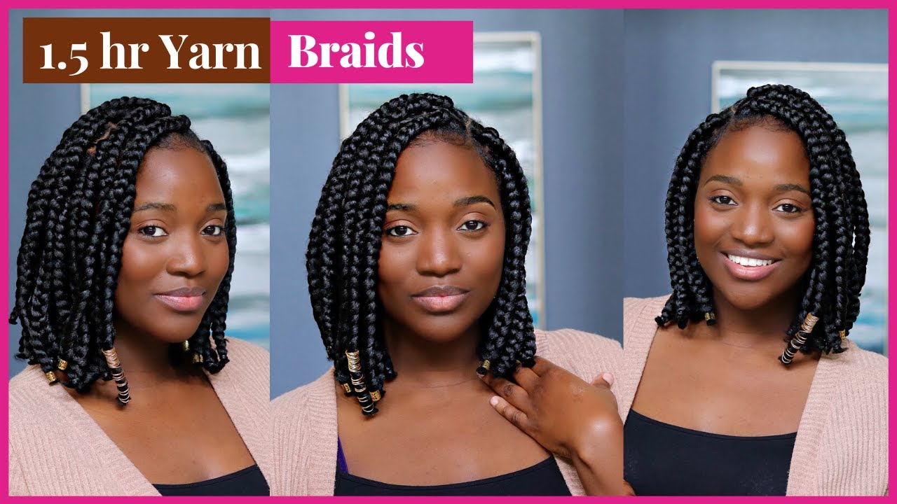 DIY YARN BRAIDS on NATURAL HAIR for Beginners | Easiest Protective style| ItsAbeeyola
