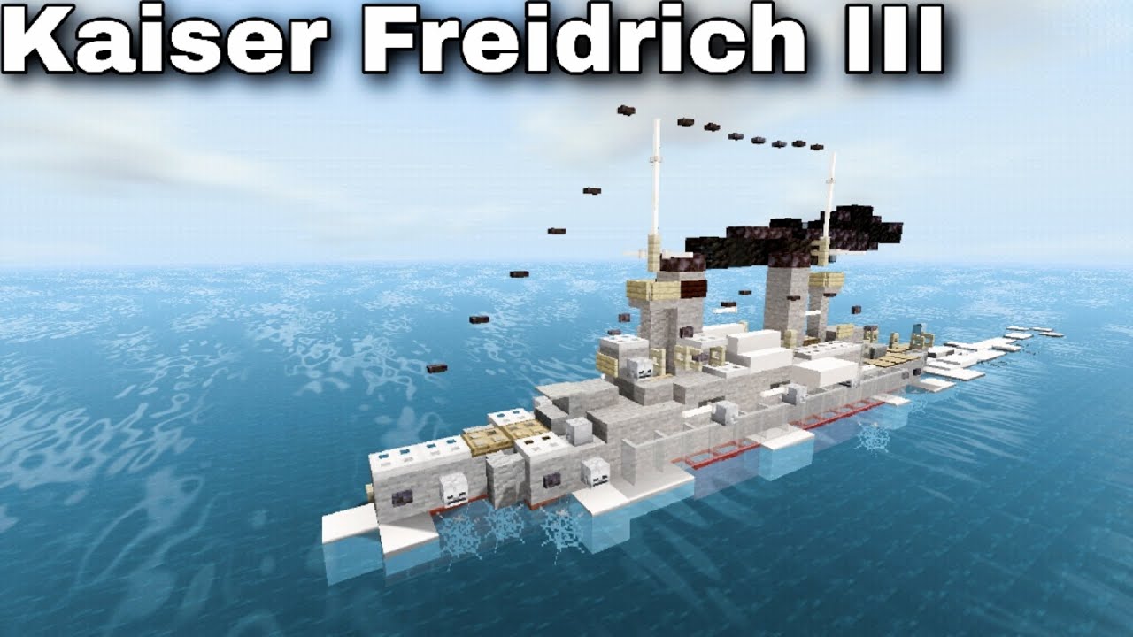 SMS Kaiser Friedrich III (Pre-Dreadnought Battleship) | Minecraft Tutorial | 1:5 Scale