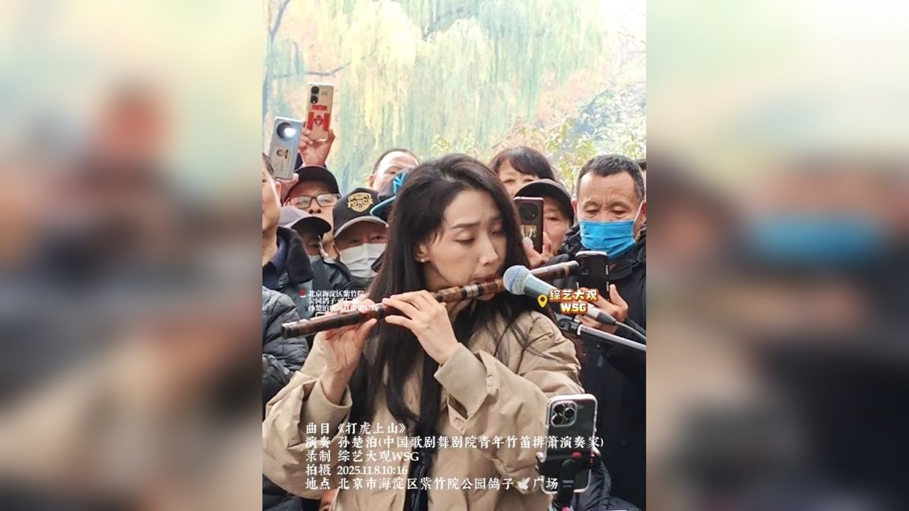孙楚泊老师第15场竹笛演奏的《打虎上山》 旋律激昂、耳熟能详，能引发中老年观众的集体记忆和爱国情怀