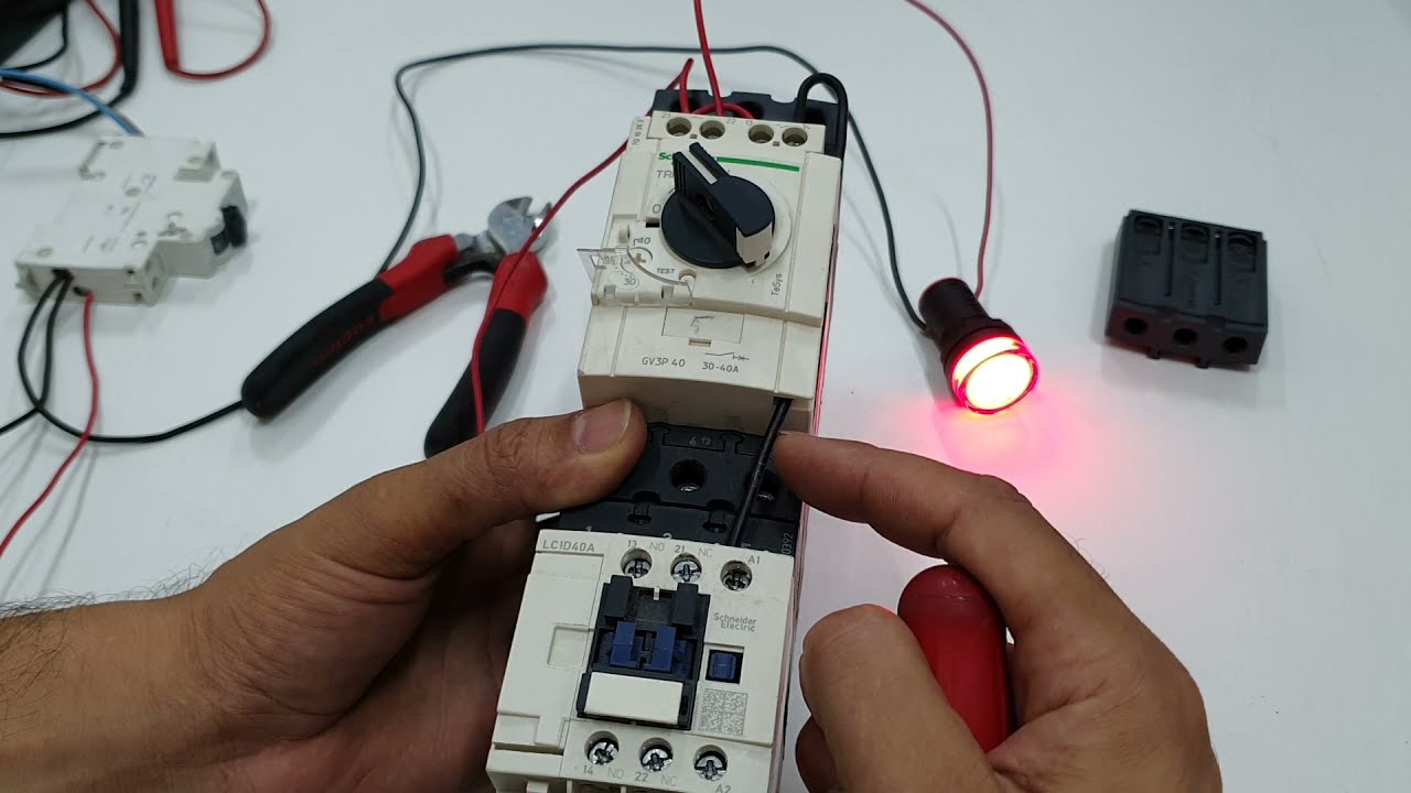 Explication de la méthode d'installation du contacteur et disjoncteur magnéto thermique