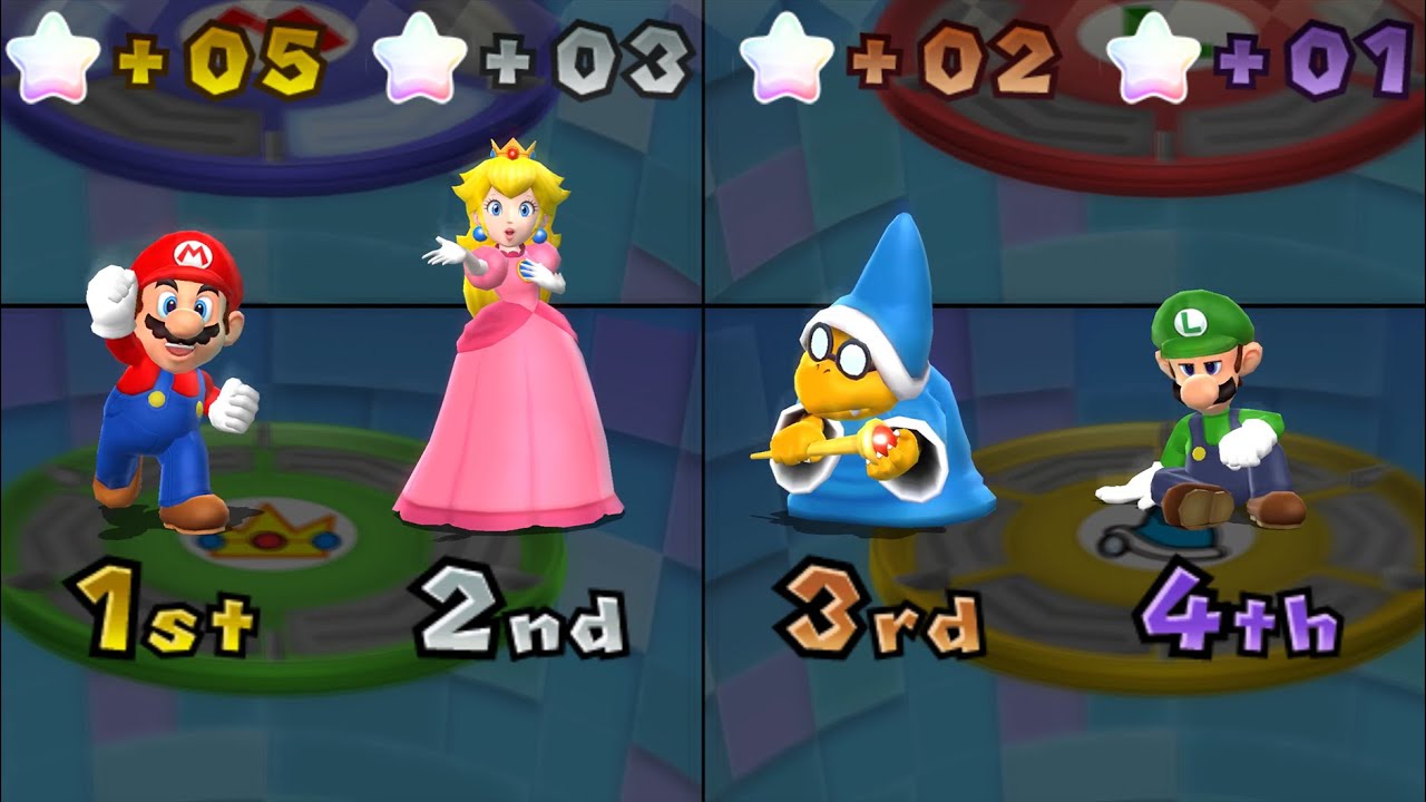 Mario Party 9 - Mario vs Luigi vs Peach vs Magikoopa - Boo's Horror Castle