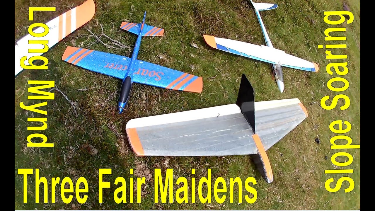 Three Fair Maidens at the Long Mynd. Exciting maiden flights #slopesoaring