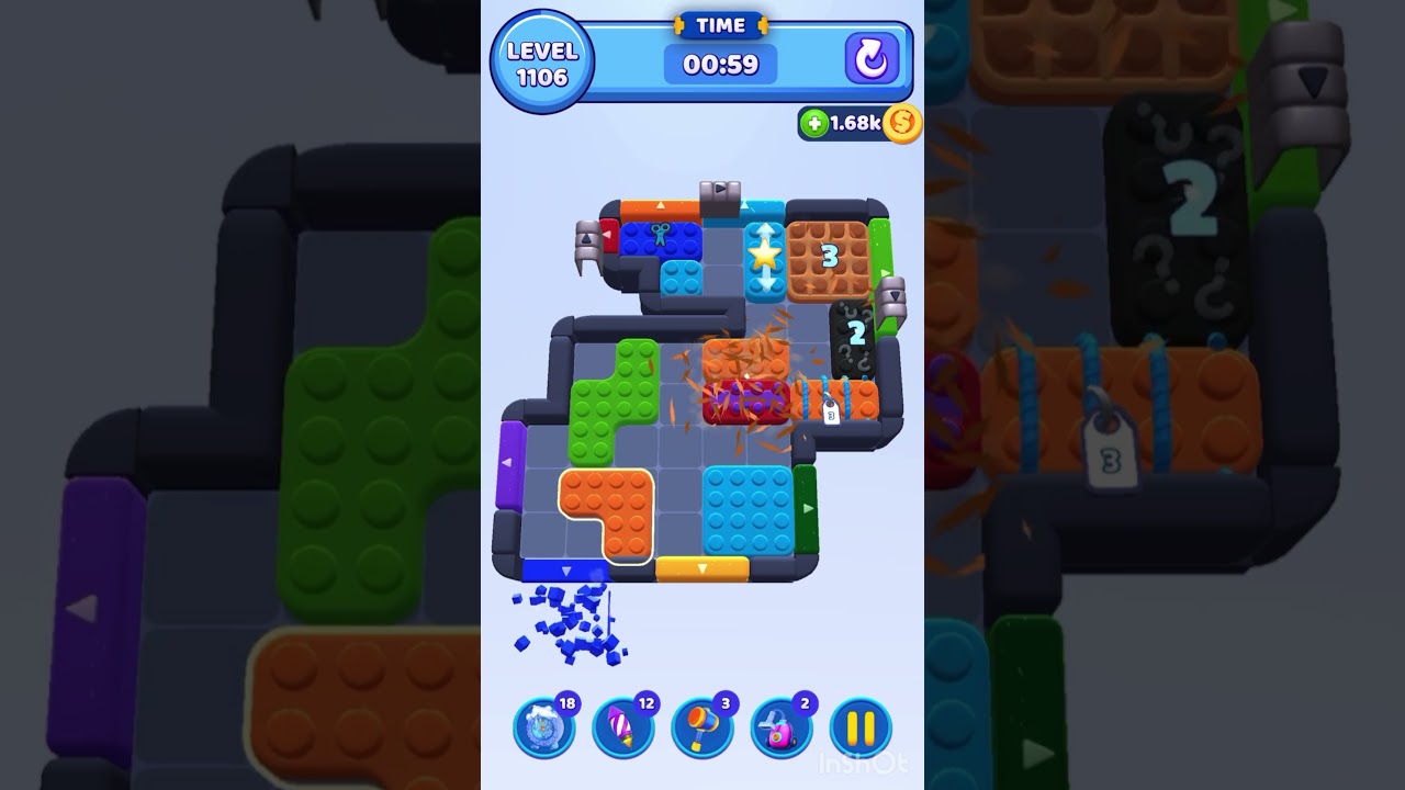 Color Block Jam Level 1106 &ndash; Full Puzzle Solution (No Boosters)