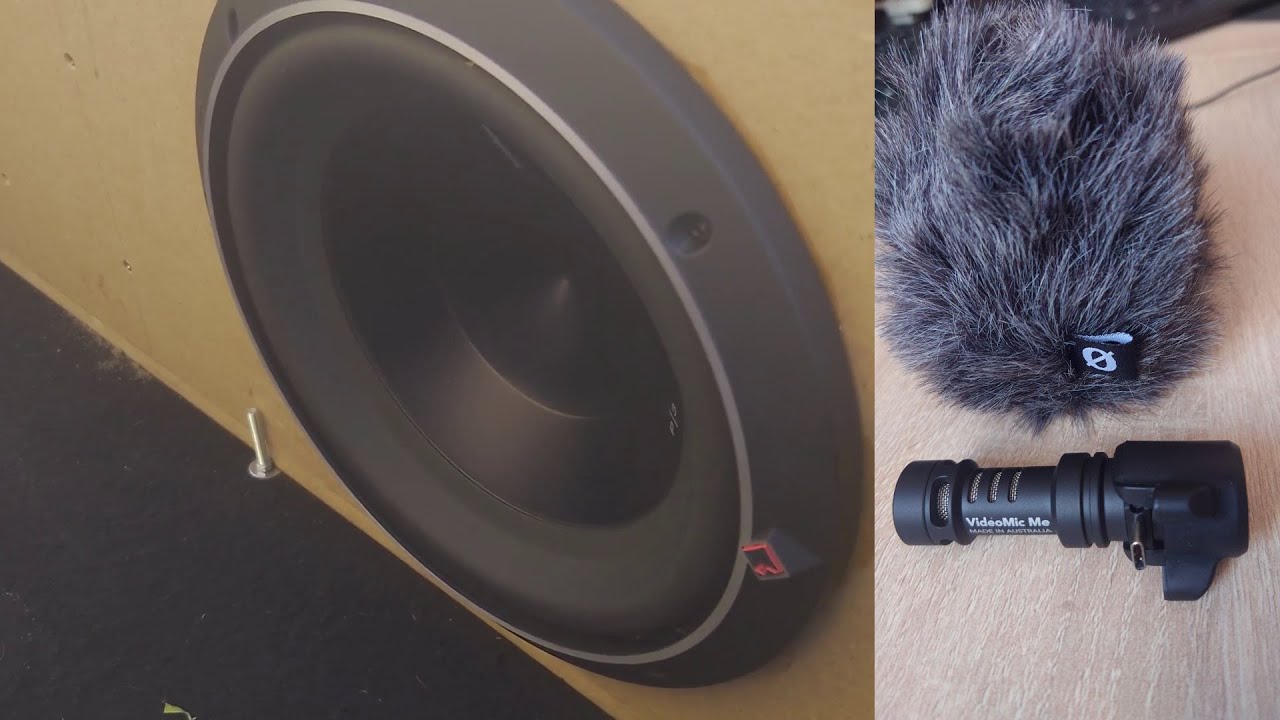 Rode VideoMic Me-C - sound recording test - bass demo video - Rockford Fosgate P3 10 inch subwoofer