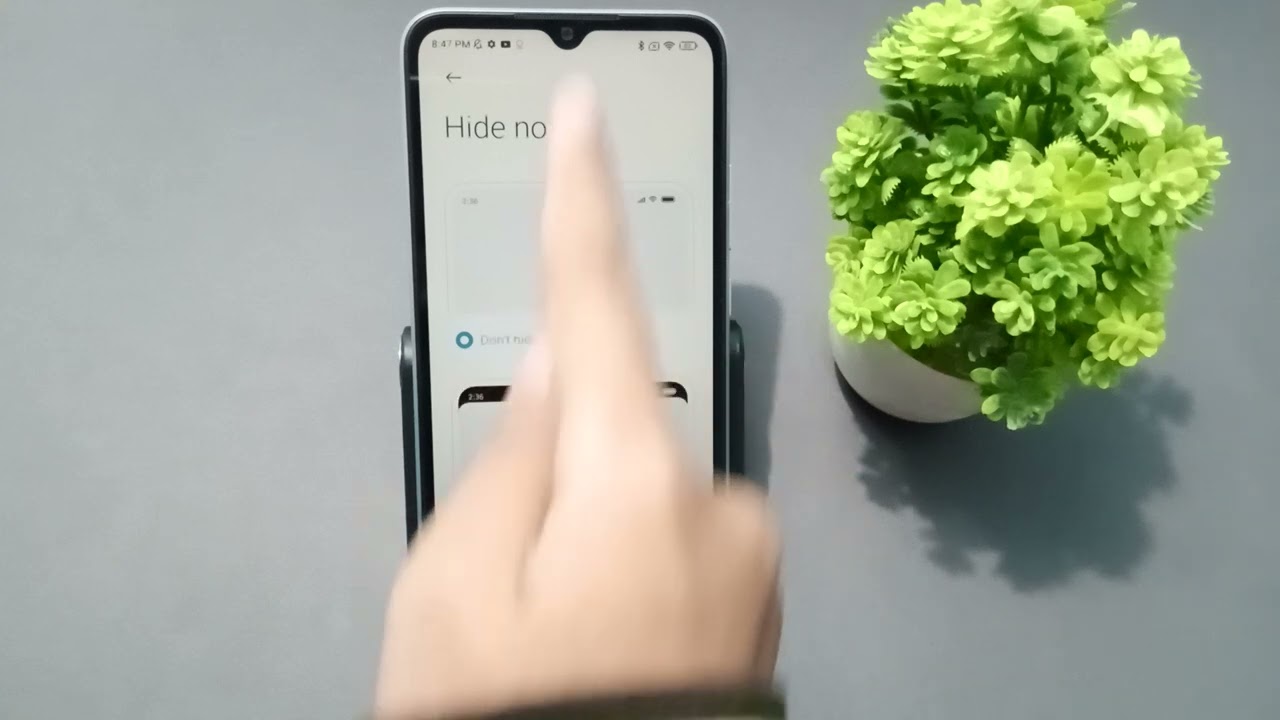 how to hide notch redmi A1