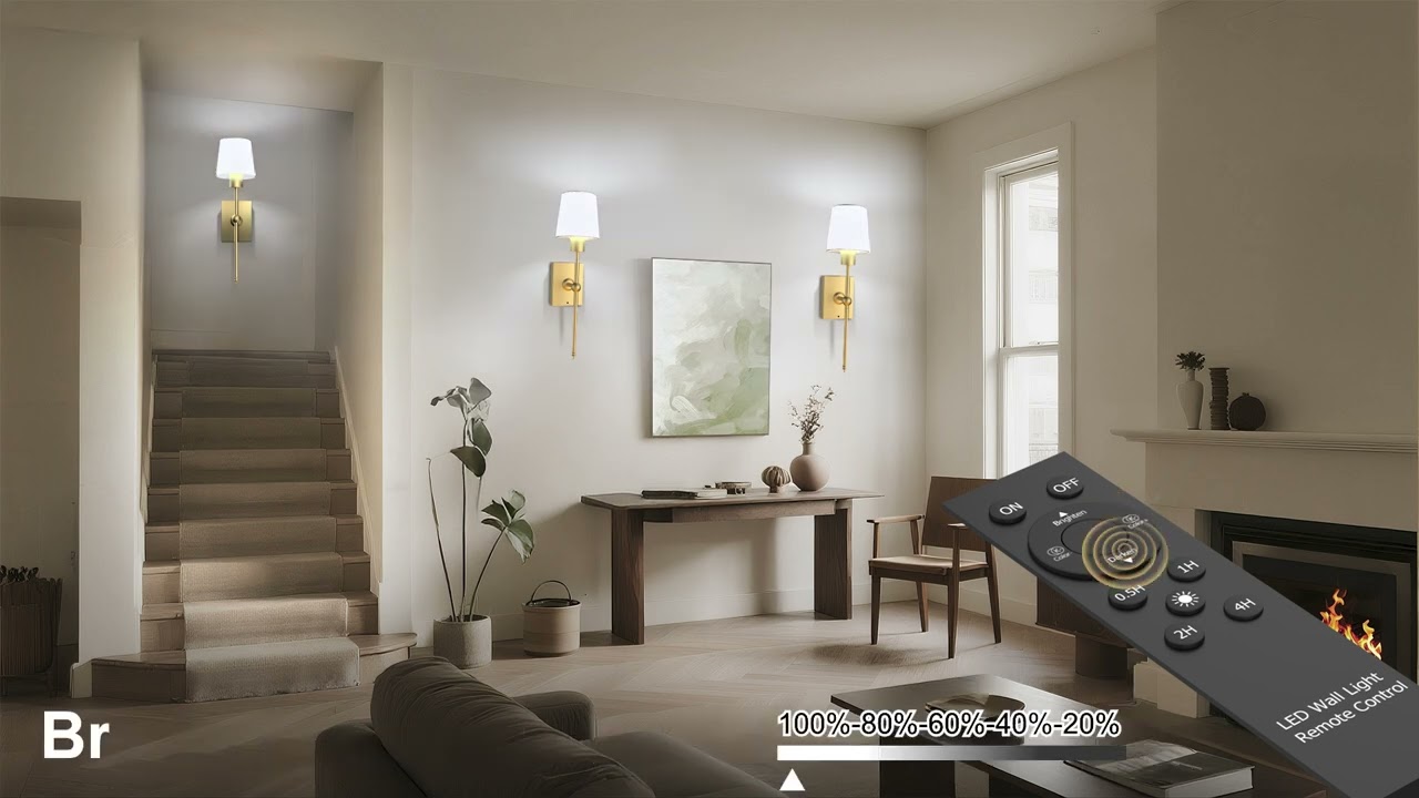 iThird Gold Battery Operated Wall Sconces
