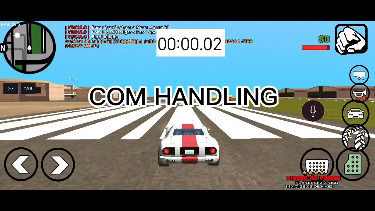 handling velocidade +curva - gta samp (Android/PC)