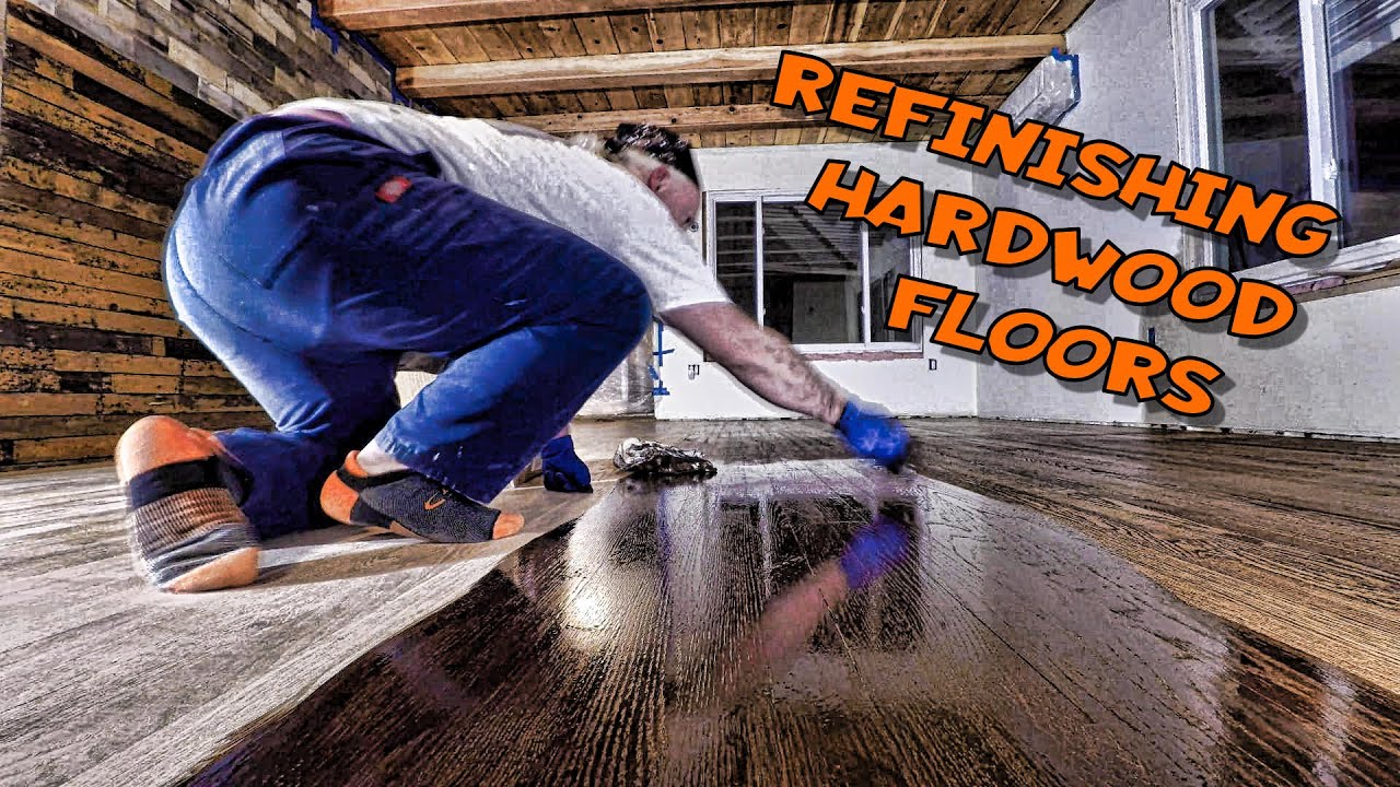 Sanding, Staining and Refinishing Repaired Hard Wood Floors