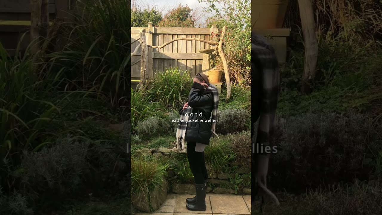 ootd | leather jacket & hunter wellies