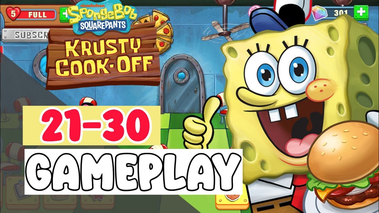 PIZZA PIEHOLE NEW KELP CITY Level 21-30 - SpongeBob: Krusty Cook-Off - Gameplay Walkthrough