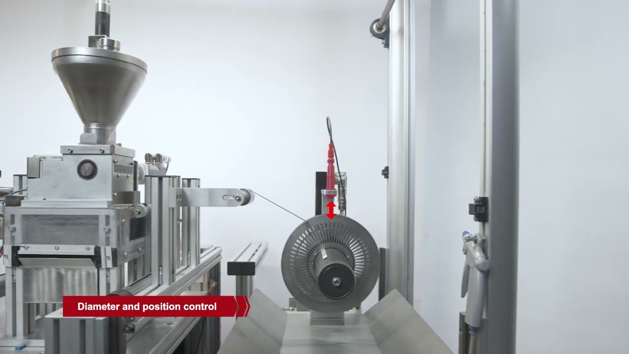 UD fixedTow production line 2.0 with slicing and powder application unit by M&A Dieterle GmbH
