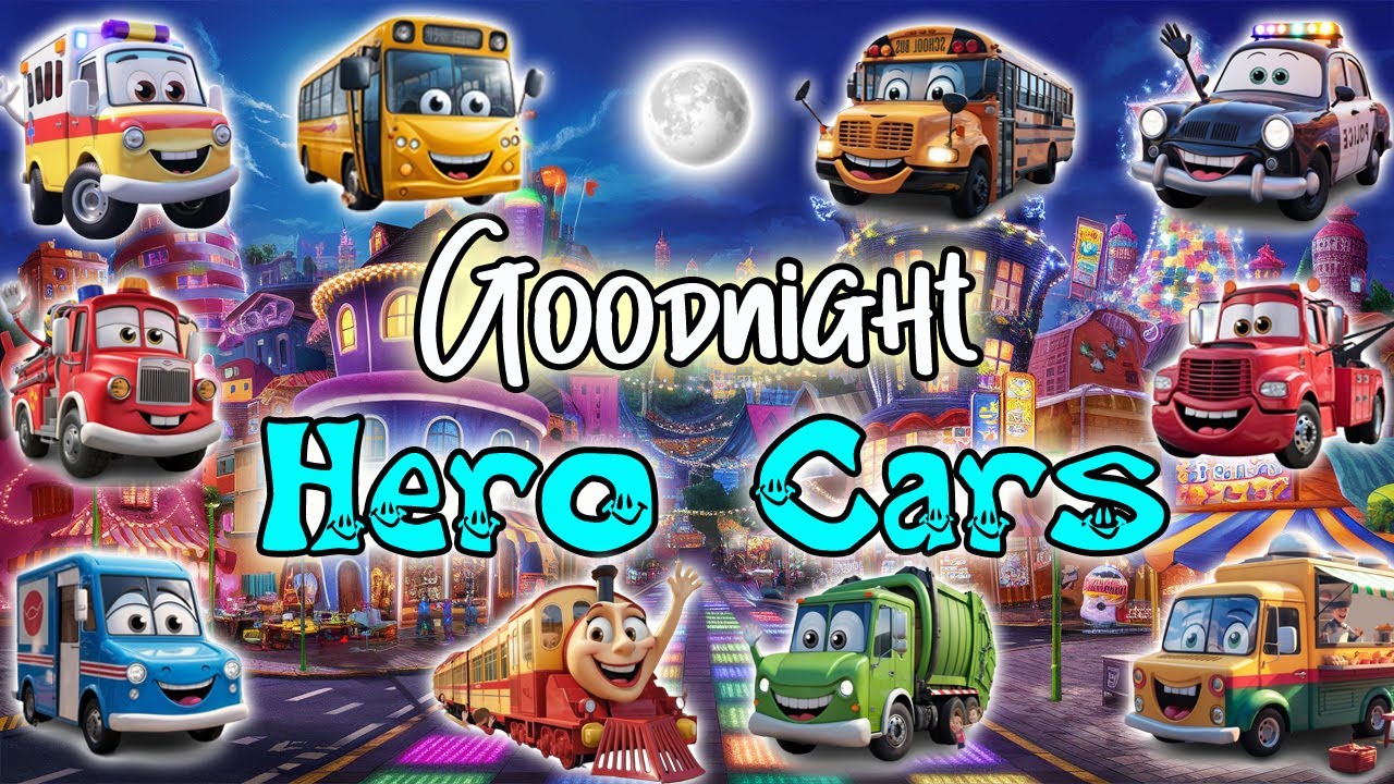 Goodnight Hero Cars🌙ULTIMATE Calming Bedtime Story for Babies and Toddlers with Lullaby for Babies