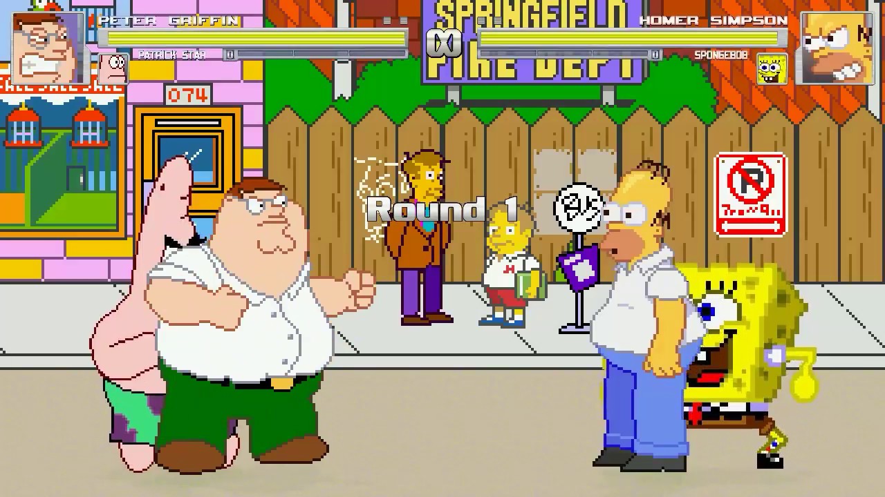 AN Mugen Request #1049: Peter Griffin & Patrick Star VS Homer Simpson & Spongebob