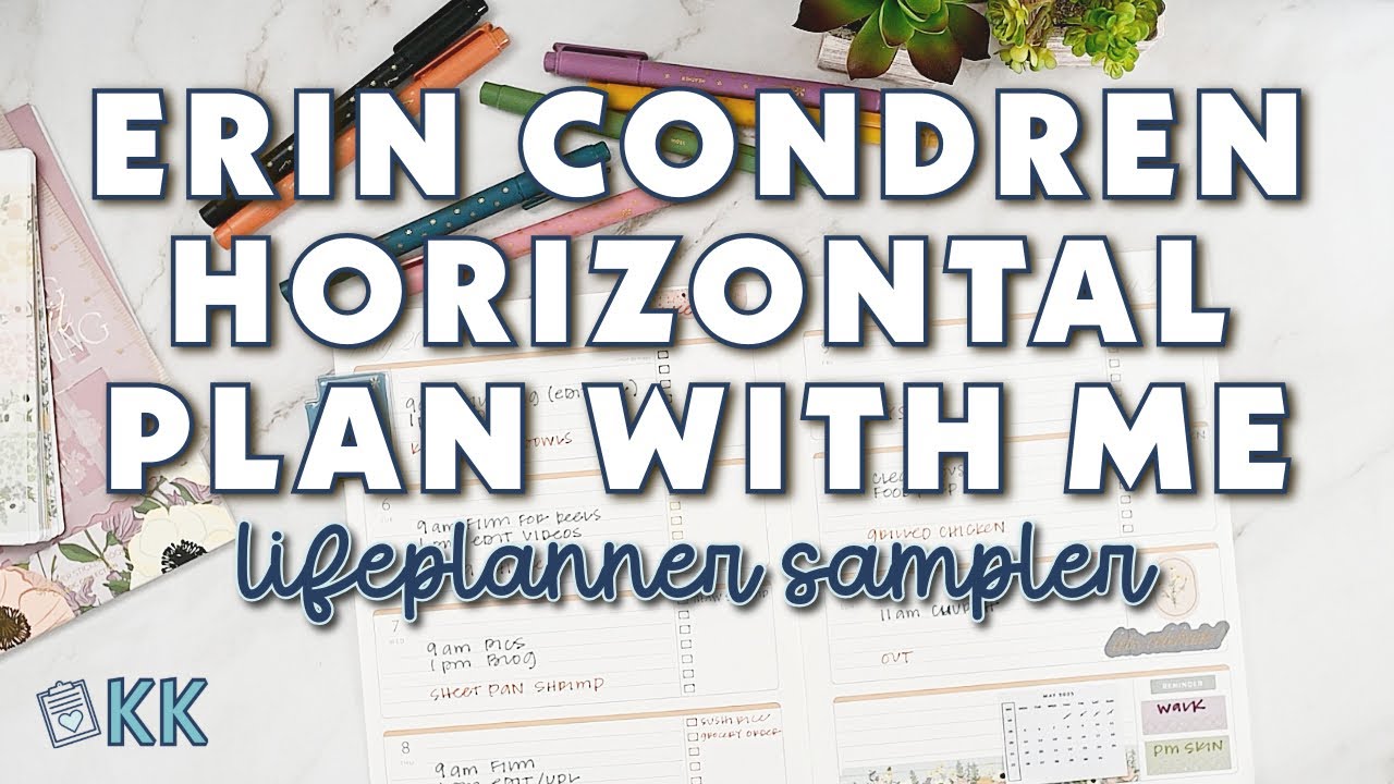 Erin Condren Functional Plan with Me Horizontal LifePlanner Bouquet Floral Earth Tones Accessories