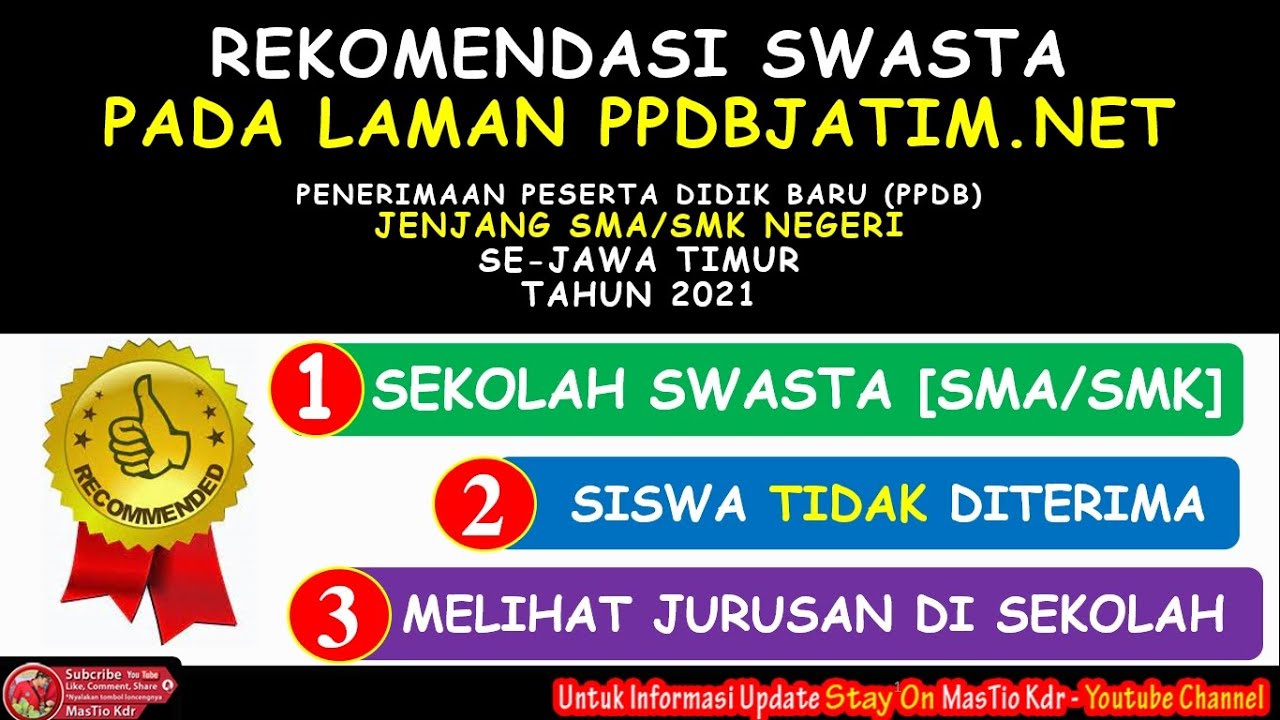 Rekomendasi Swasta di ppdbjatim.net untuk Melihat Jurusan & Sekolah SMA/SMK Swasta Di Jatim 2021