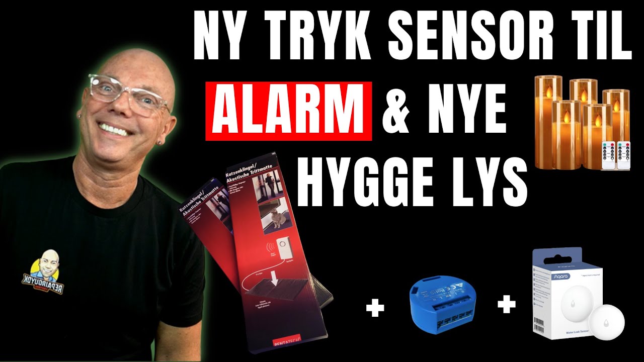 Billig Alarm med NY! Tryk Sensor / Nye FLOTTE LED Lys (5 Pack)